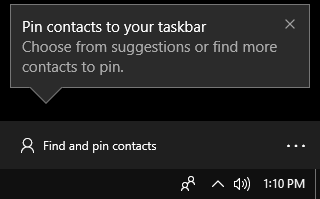 windows 10 taskbar fitur my people