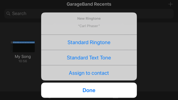 GarageBand App Tetapkan Nada Dering