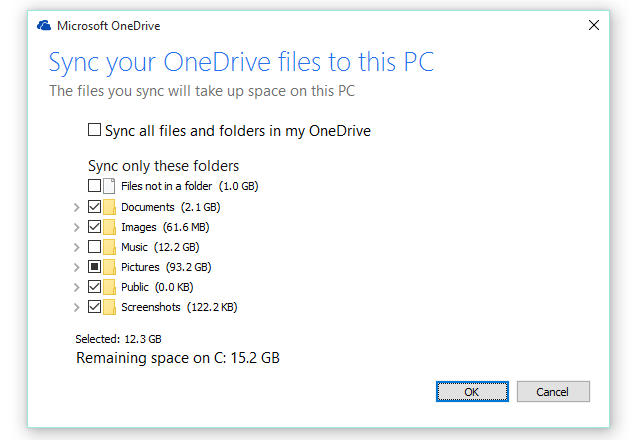 Pengaturan OneDrive Sync