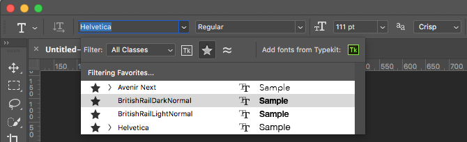 bekerja dengan teks di photoshop - font favorit photoshop