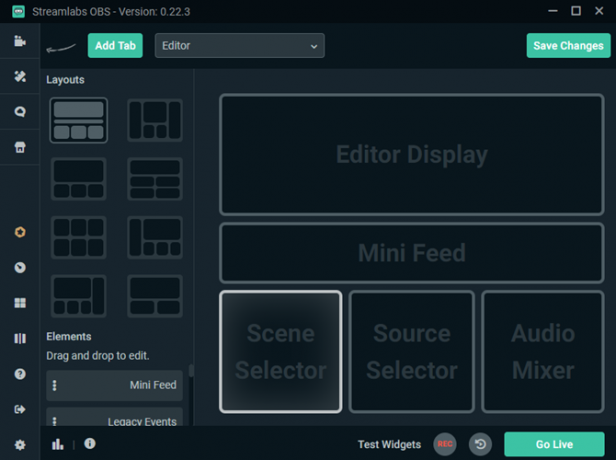 Streamlabs Ubah Tata Letak Editor