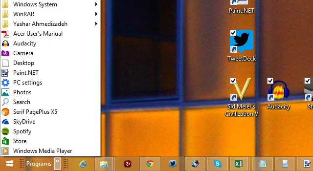 Menu Mulai Kustom Windows