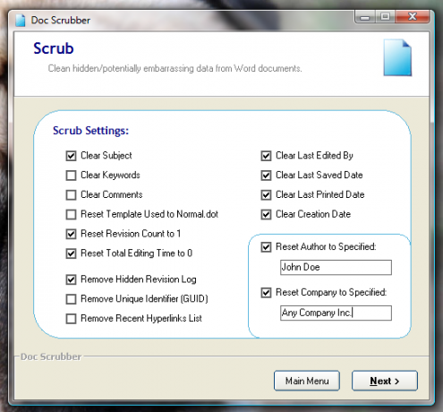 Cara Scrub Metadata Dari Word Documents [Windows] pengaturan scrub scrscrubber