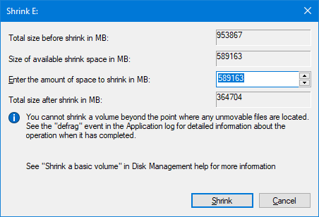 Cara Mengatur Hard Drive Kedua di Windows: Mempartisi partisi shrink