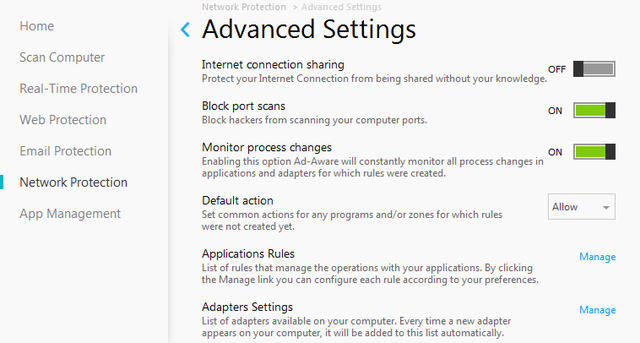26 Ad-Aware Pro Security - Perlindungan Jaringan - Pengaturan Lanjut