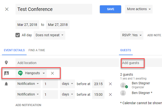 cara menggunakan google hangouts - Penjadwalan Kalender