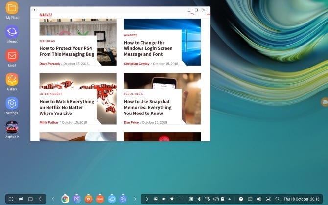 Mode desktop pada perangkat Samsung Galaxy dengan DeX
