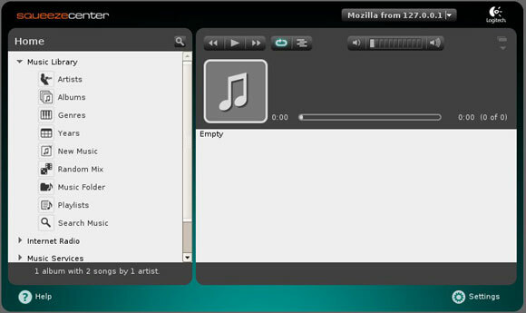 squeezecenter - streaming musik MP3 dari PC