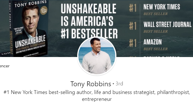 Foto sampul LinkedIn Tony Robbins