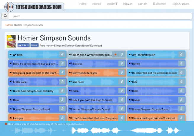 101 Soundboard memiliki beberapa papan suara readymade