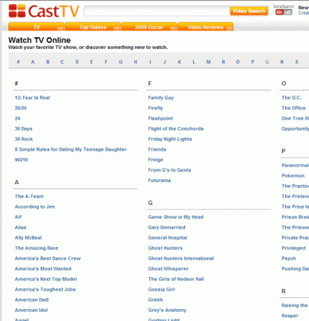 CastTV - tv menunjukkan mesin pencari
