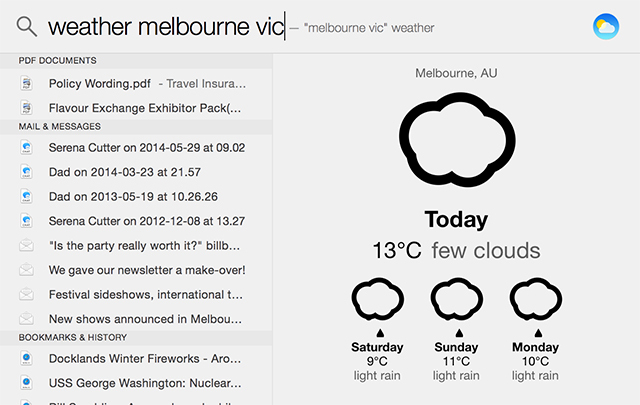 Jangan Tunggu, Dapatkan Fitur OS X 11.10 El Capitan Sekarang Juga Di Yosemite spotlightweather