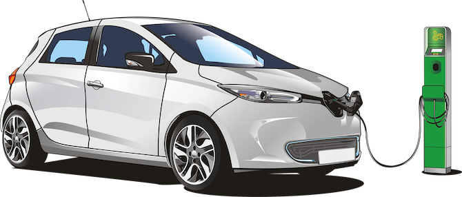 ilustrasi pengisian mobil listrik
