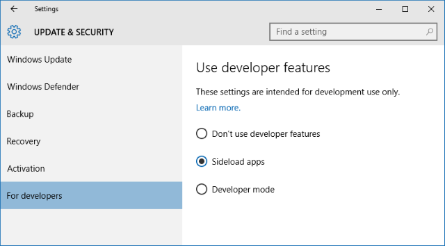 windows 10 sideload aplikasi