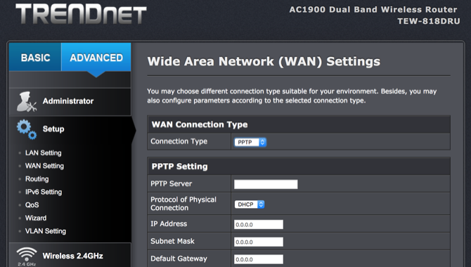 Menyiapkan VPN di router Trendnet mudah