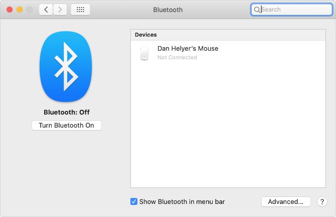 Aktifkan tombol Bluetooth dari Preferensi Sistem Mac