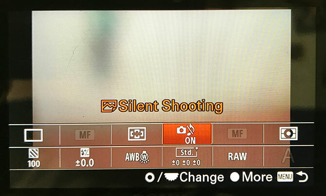 Mode Pemotretan Senyap pada Sony a6500
