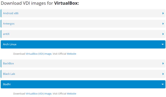 Unduh VDI dari kotak OS