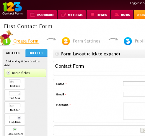 123FormBuilder: Mudah Membuat Berbagai Jenis Formulir Online 123ContactForm1