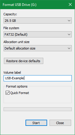 Windows 10 Format USB Drive