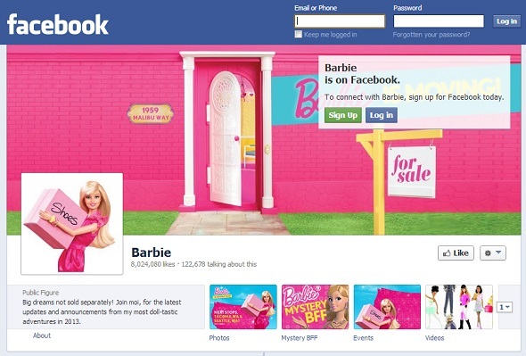 10 Karakter Fiksi Yang Sangat Populer di Facebook facebook barbie