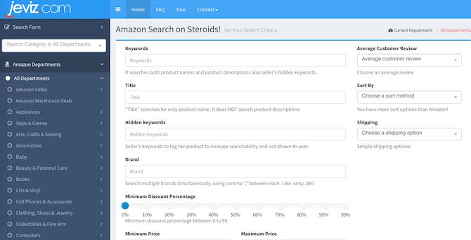 Situs dan Alat Amazon - Jeviz