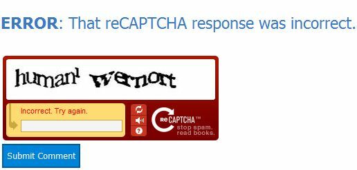 recaptcha menanamkan respons di halaman