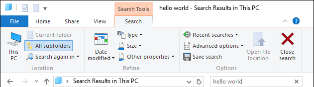 pencarian file windows explorer