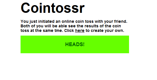 Cointossr: Toss A Coin Online cointossr2