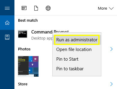 Jalankan Command Prompt sebagai Screenshot Admin