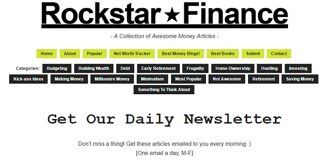 Tangkapan layar Pendaftaran Buletin Rockstar Finance