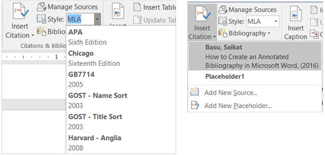 Panduan Sederhana untuk Microsoft Word Referensi Tab MSWord BibliographyStyleSource