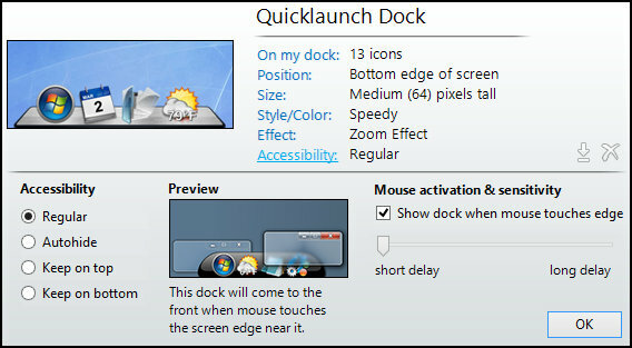 ObjectDock: Kustomisasi Cepat Desktop Anda Dan Tingkatkan Fungsionalitasnya [Windows] ObjectDock Settings Home Accessibility