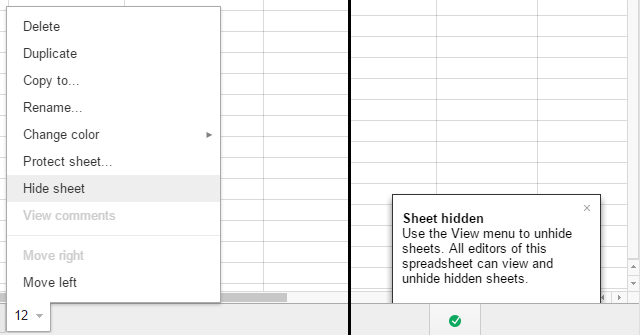 Sembunyikan Sheet