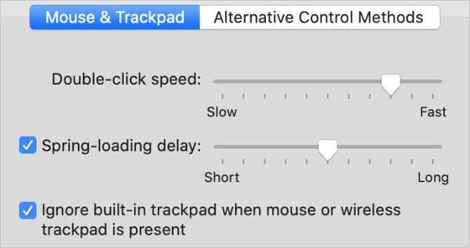 Abaikan opsi trackpad bawaan dari Accessibility System Preferences