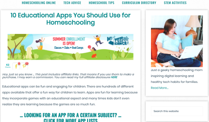 Techie Home School Mom memiliki direktori direktori dan kursus pembelajaran di rumah yang mudah dijelajahi