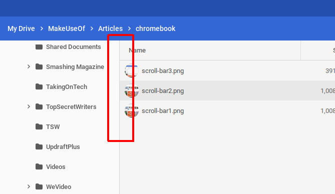 Perbaiki Kelonggaran Chromebook - bilah gulir yang disembunyikan otomatis