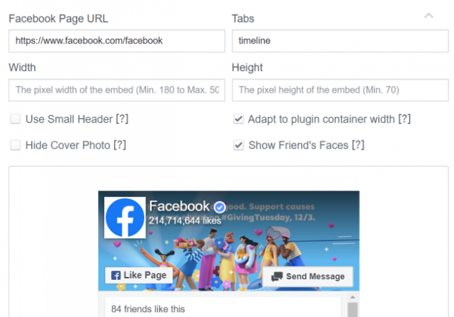 Plugin Halaman Widget Facebook