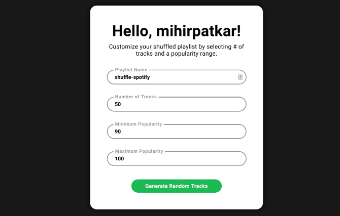 Shuffle Spotify membuat daftar putar acak dari lagu-lagu berdasarkan seberapa populernya mereka