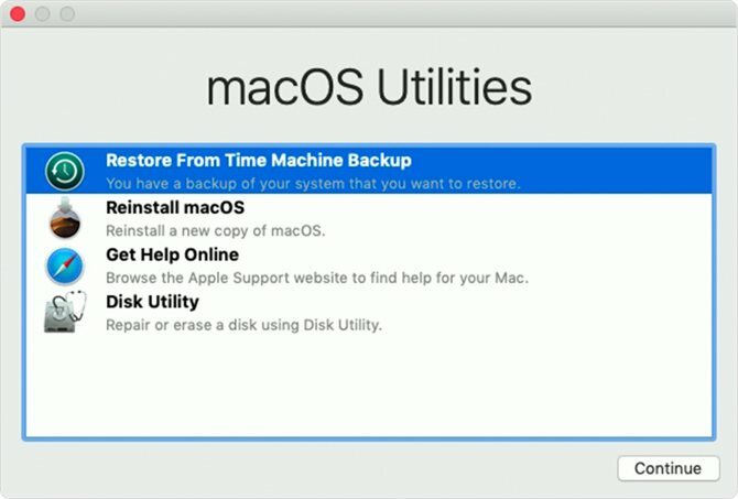 pemulihan downgrade macos dari mesin waktu
