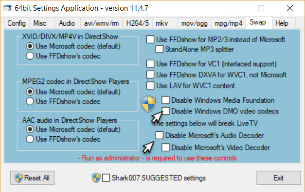 Aplikasi Pengaturan Codec Lanjutan