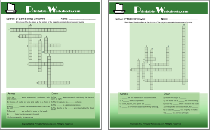 Crosswords Lembar Kerja Homeschool yang Dapat Dicetak