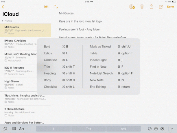 Layar Pintasan Keyboard iPad