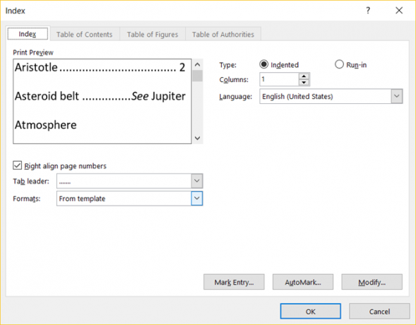 Panduan Sederhana untuk Microsoft Word Referensi Tab MSWord Indexformat