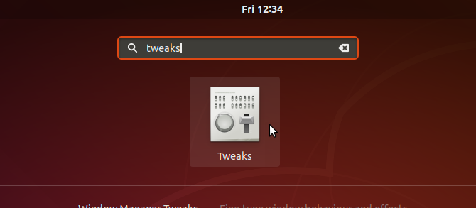 Cari dan buka Tweaks