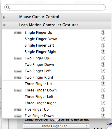 BTT Leap Motion gestures