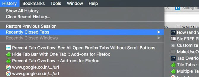 firefox tab yang baru saja ditutup