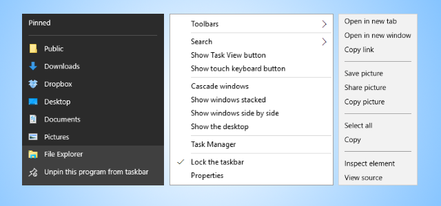 windows 10 menu konteks