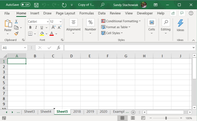 Excel Pindahkan Segitiga Tab