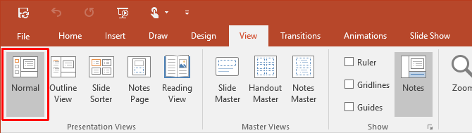 Cara Menampilkan Tanggal dan Waktu Saat Ini di Presentasi PowerPoint PowerPoint 2016 Lihat Normal 670x189